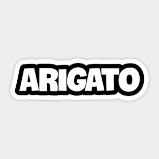 Bold white 'ARIGATO' Japanese thank you text Sticker